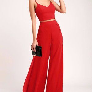 Red Two-Piece Jumpsuit